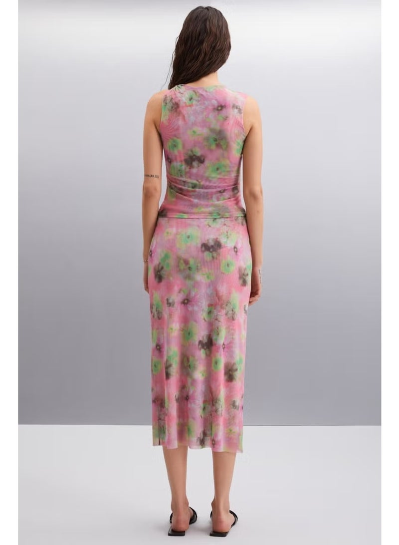GRIMELANGE Jaxie Women's Polyester Slim Pink Skirt - Image 1